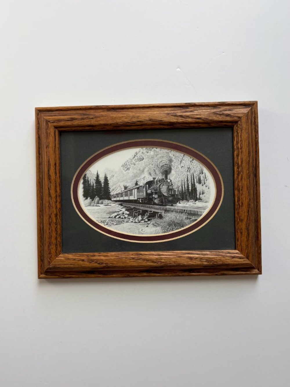 Framed Durango & Silverton Narrow Gauge Railroad Art by Scotty